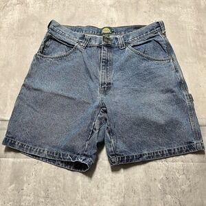 Cabela's Men's Size 40 Regular Blue Denim Shorts Utility Safari Pockets Buttons
